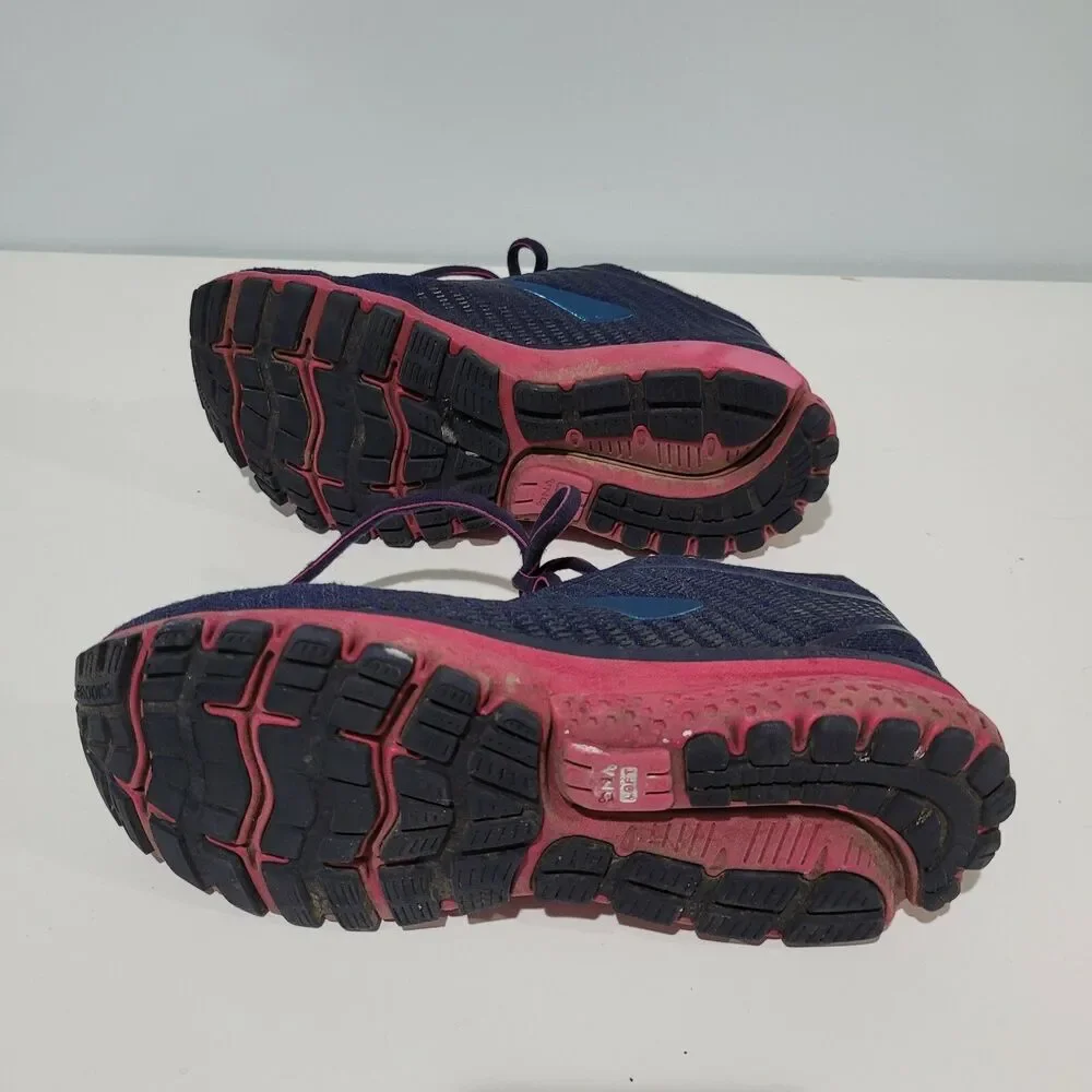 Brooks Ghost 12 Womens Running Shoes Size 8 Navy Blue Pink 1203051B414